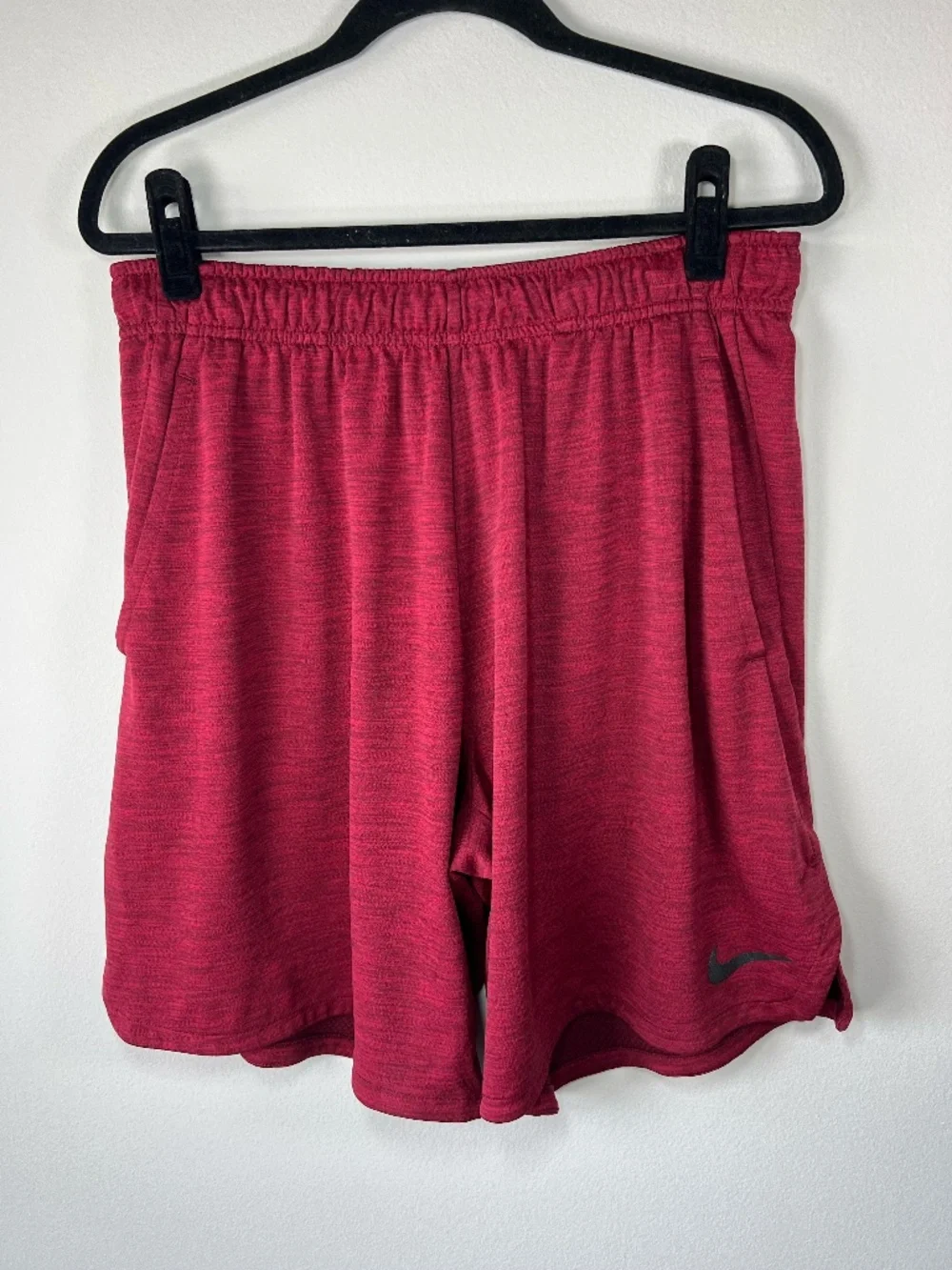 Nike Dri-Fit Athletic Shorts Heathered Red Pull On Pockets Stretch Athleisure XL